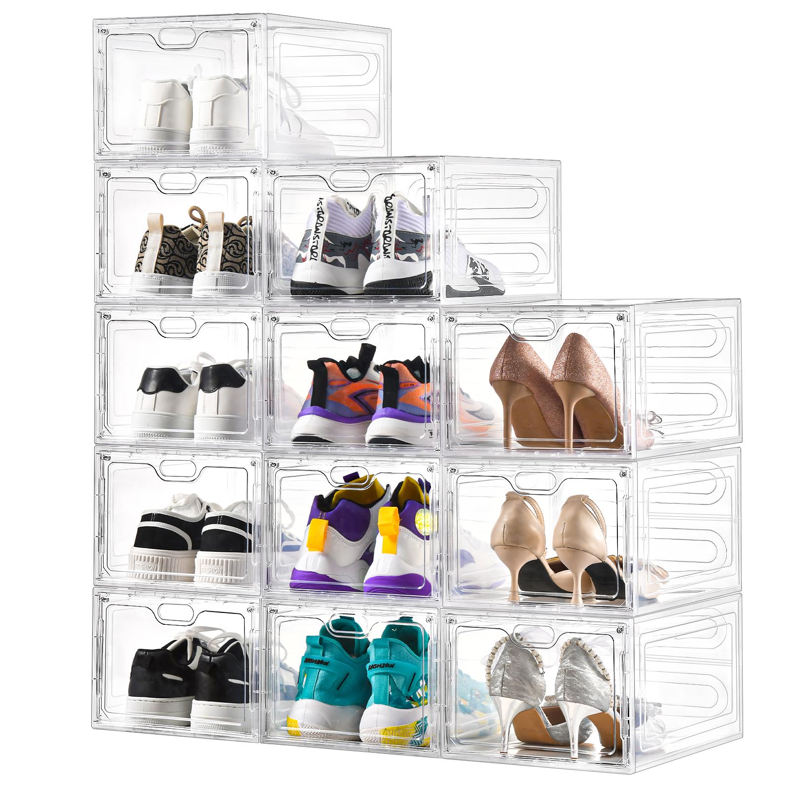 Shoe Box Display - Caixas de Sapatos de Plástico Empilháveis