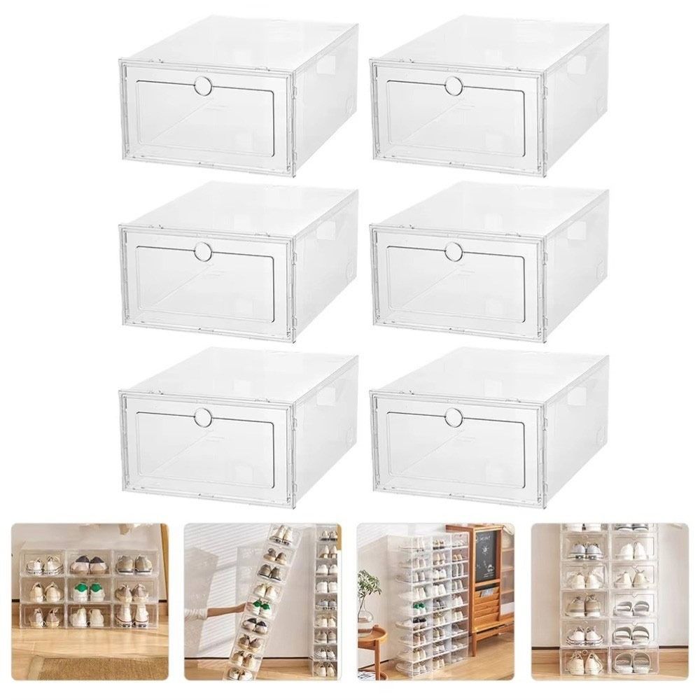 Shoe Box Display - Caixas de Sapatos Transparentes Portáteis Empilháveis