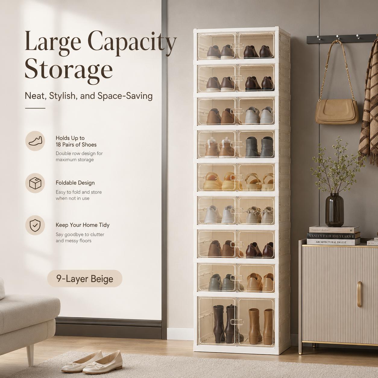 Sapateira dobrável sem necessi - Shoe Box Display avaliação e preço