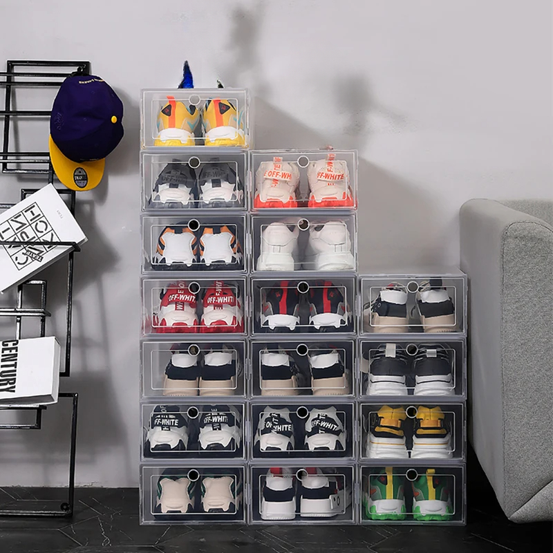 Pacote com 6 caixas transparen - Shoe Box Display avaliação e preço